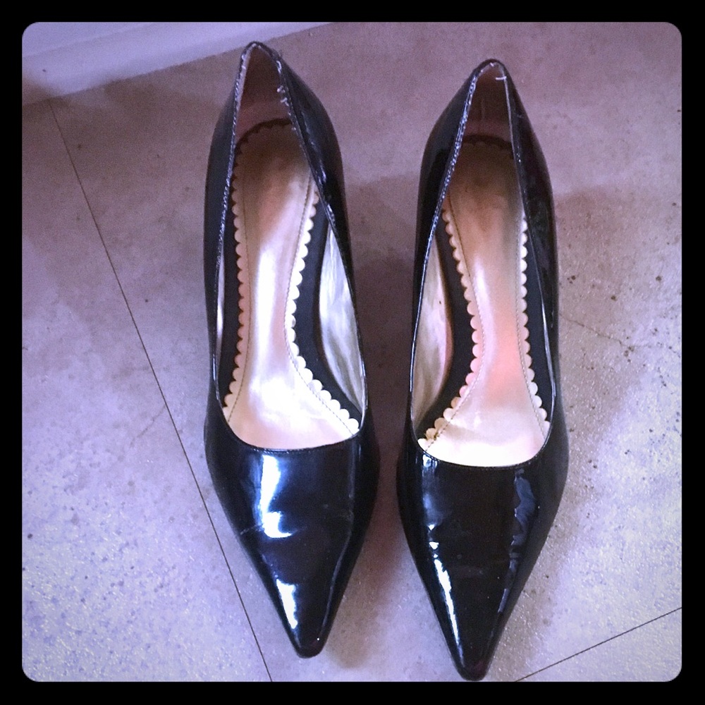 Black patent leather dress shoes